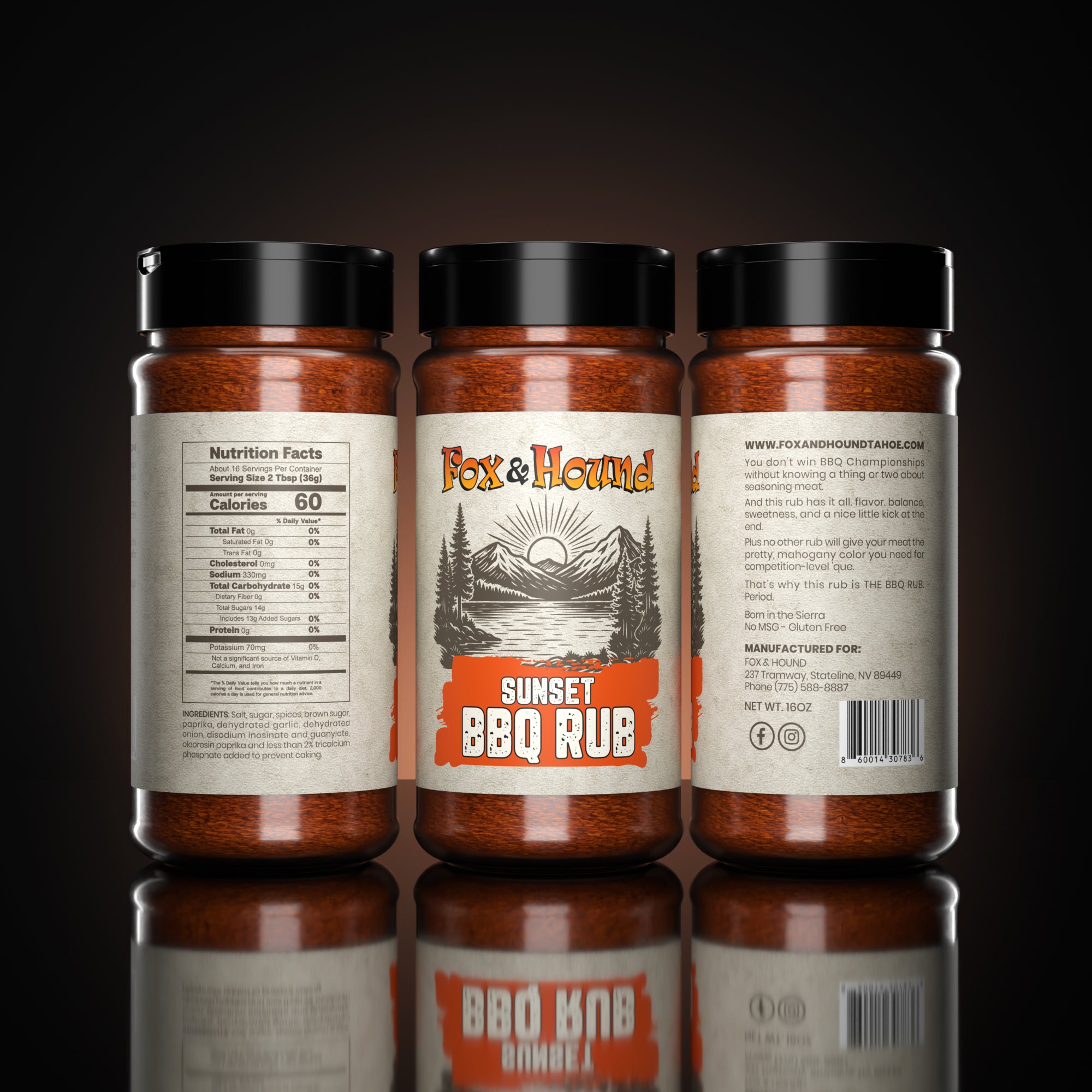 Sunset Rub – 10oz Pitmaster Shaker for Ribs | Fox & Hound Smokehouse